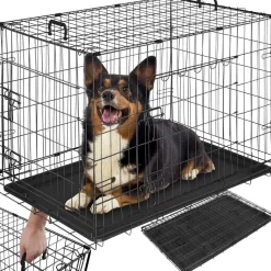 Cage pour chien Luna, pliable, avec 2 portes