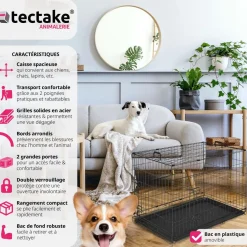 Cage pour chien Luna, pliable, avec 2 portes