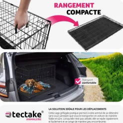 Cage pour chien Luna, pliable, avec 2 portes