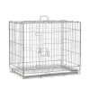 Cage pour chien pliable - plateau excrément coulissant - 2 portes verrouillable, poignée - dim. 61L x 43l x 50H cm - fer galvanisé PP blanc