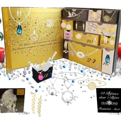 Calendrier de l'avent SC Crystal - 12 bijoux dont un bijou orné d'un véritable DIAMANT
