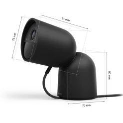 Caméra de surveillance HUE SECURE avec support bureau noire