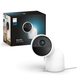 Caméra de surveillance HUE SECURE avec support bureau blanche