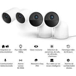Caméra de surveillance HUE SECURE avec support bureau blanche