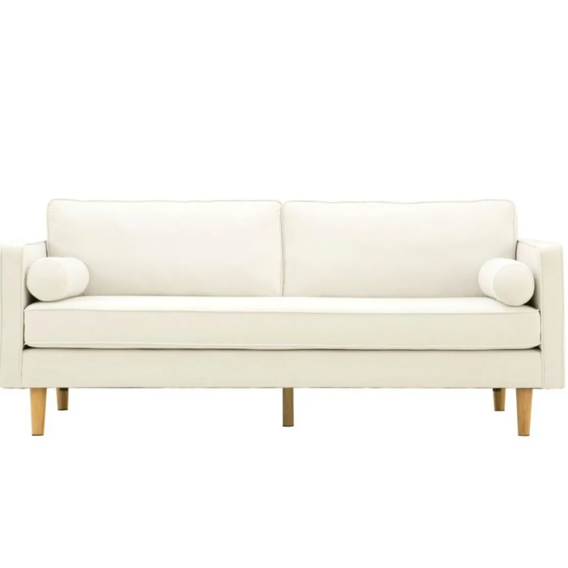 Canapé 3 places design en velours beige STAN