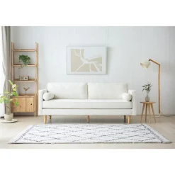 Canapé 3 places design en velours beige STAN