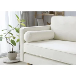 Canapé 3 places design en velours beige STAN