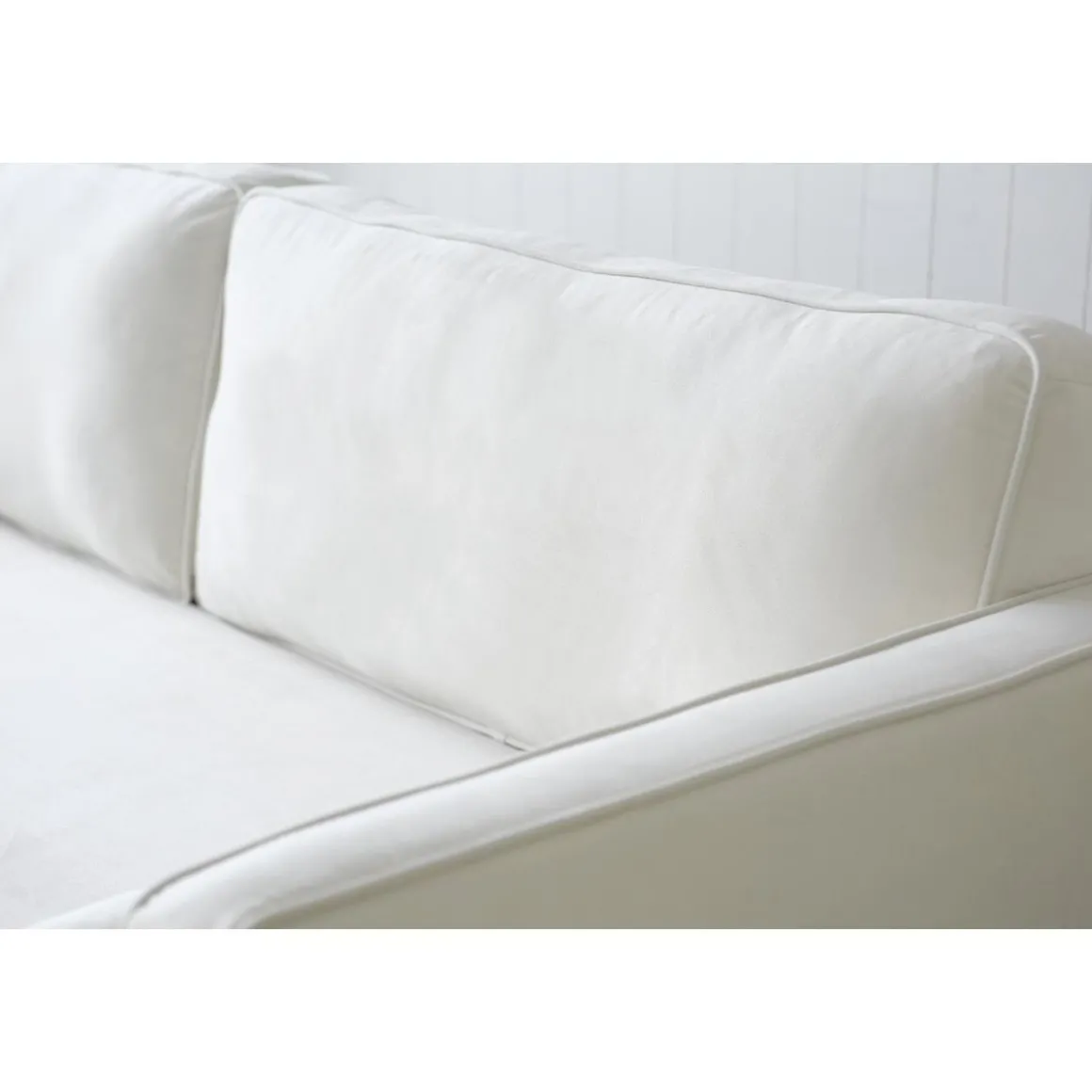 Canapé 3 places design en velours beige STAN