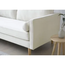 Canapé 3 places design en velours beige STAN