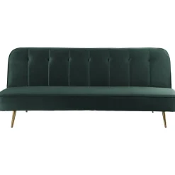 Canapé Clic Clac velours James - 180 x 83 x 75 cm - 3 places - Vert foncé.