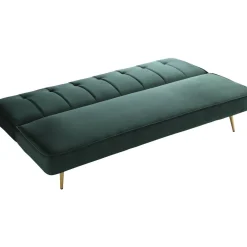 Canapé Clic Clac velours James - 180 x 83 x 75 cm - 3 places - Vert foncé.