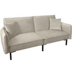 Canapé convertible en velours Risor - 3 Places - Taupe