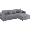 Canapé d'angle convertible tissu chenille 3 places - Trocadero - Gris