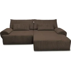 Canapé d'angle convertible réversible 5 places en velour côtelé BILLY