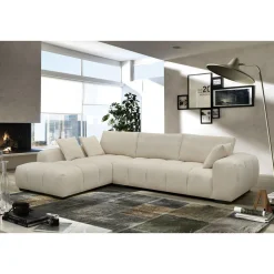 Canapé d'angle tissu Monceau - 3 places - Beige