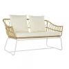 Canapé de jardin DKD Home Decor Blanc Métal rotin synthétique (132 x 58 x 80 cm)