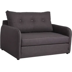 Canapé droit convertible déplimousse 2 places tissu gris anthracite VINYL