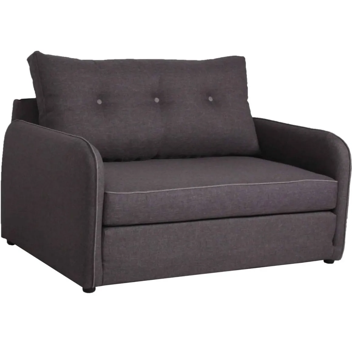 Canapé droit convertible déplimousse 2 places tissu gris anthracite VINYL