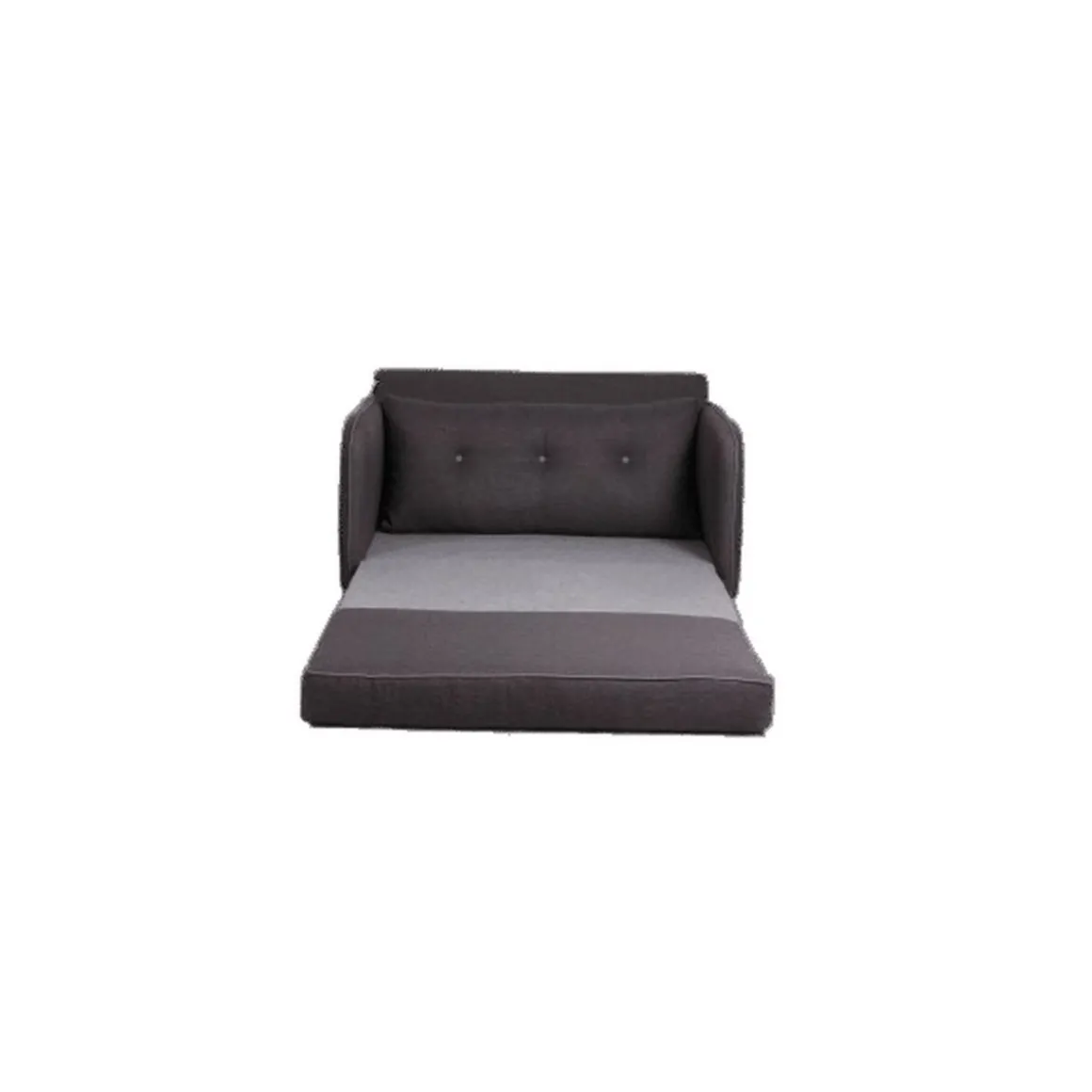 Canapé droit convertible déplimousse 2 places tissu gris anthracite VINYL