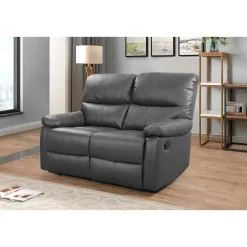 Canapé relax Lincoln - 147 x 89 x 103 cm - 2 places - Gris