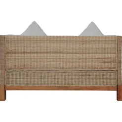 Canape a 2 places avec coussins Rotin naturel