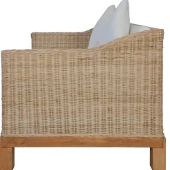 Canape a 2 places avec coussins Rotin naturel