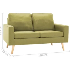 Canape a 2 places Vert Tissu