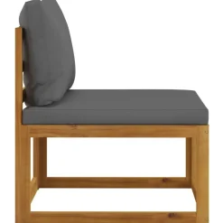 Canape central sectionnel avec coussin gris fonce Bois d'acacia