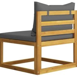 Canape central sectionnel avec coussin gris fonce Bois d'acacia