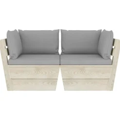 Canape palette a 2 places de jardin avec coussins Bois d'epicea