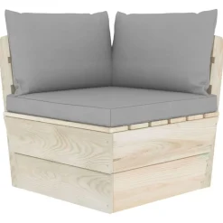 Canape palette a 2 places de jardin avec coussins Bois d'epicea