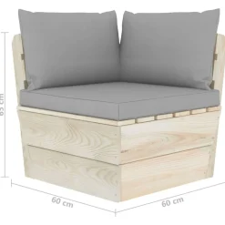 Canape palette a 2 places de jardin avec coussins Bois d'epicea