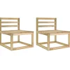 Canapes centraux palette de jardin 2 pcs Pin impregne de vert
