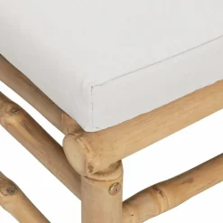 Canapes d'angle de jardin avec coussins gris clair 2 pcs bambou