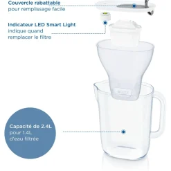 Carafe filtrante style bleu