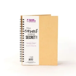 Carnet kraft à spirales et pages blanches 24 x 19 x 1,5 cm