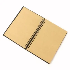 Carnet noir à spirales - Papier kraft - 18 x 13 cm