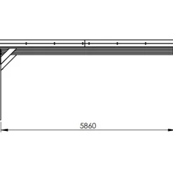 Carport adossé toit plat - Bois traité autoclave - 2 voitures - 30,9 m² - VICTOR