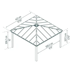 Carport alu 2 voitures Anthracite 17,8 m² - COLORADO