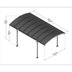 Carport Aluminium - Anthracite - 13,4m² - ATLAS 5000