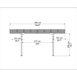 Carport Aluminium - Anthracite - 13,4m² - ATLAS 5000