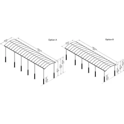 Carport Camping-Car Aluminium - Anthracite -40,3m² - ARCADIA ALPINE 6402
