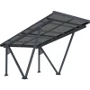 Carport solaire avec panneaux photovoltaïques - 366 x 556 x 366 cm - Gris - 4,1 kW