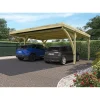 Carport toit plat - Bois traité autoclave - 2 voitures - 30,9 m² - VICTOR MODERN