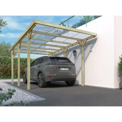 Carport toit plat - Bois traité autoclave - 15,6 m² - JEAN