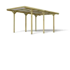 Carport toit plat - Bois traité autoclave - 15,6 m² - JEAN
