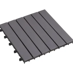 Carreaux de terrasse 10pcs Delavage gris 30x30 cm Acacia solide