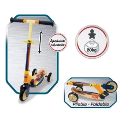 Cars patinette en bois 3 roues pliable