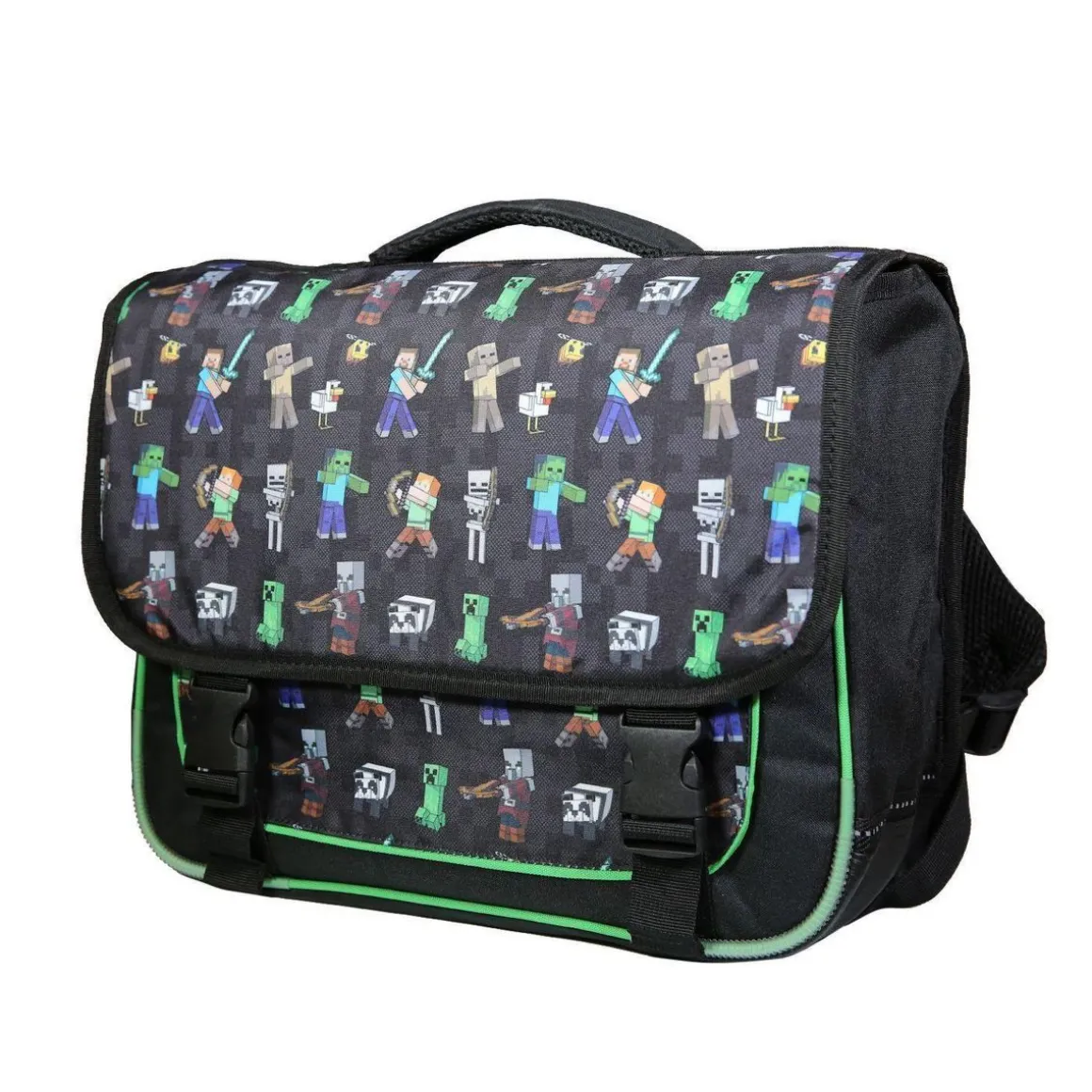 Cartable 38 cm Minecraft Jeu Vidéo Noir Bagtrotter