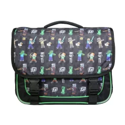 Cartable 38 cm Minecraft Jeu Vidéo Noir Bagtrotter